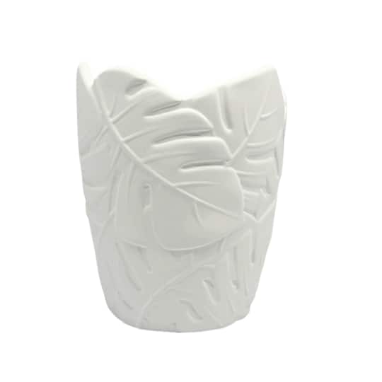 6.5" Embossed Leaves DIY Ceramic Vase by Make Market®